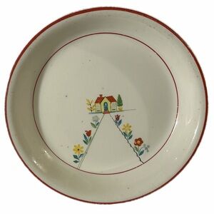 Vintage 1940’s Harker Honeymoon Cottage Pottery Pie Dish Baking Pan